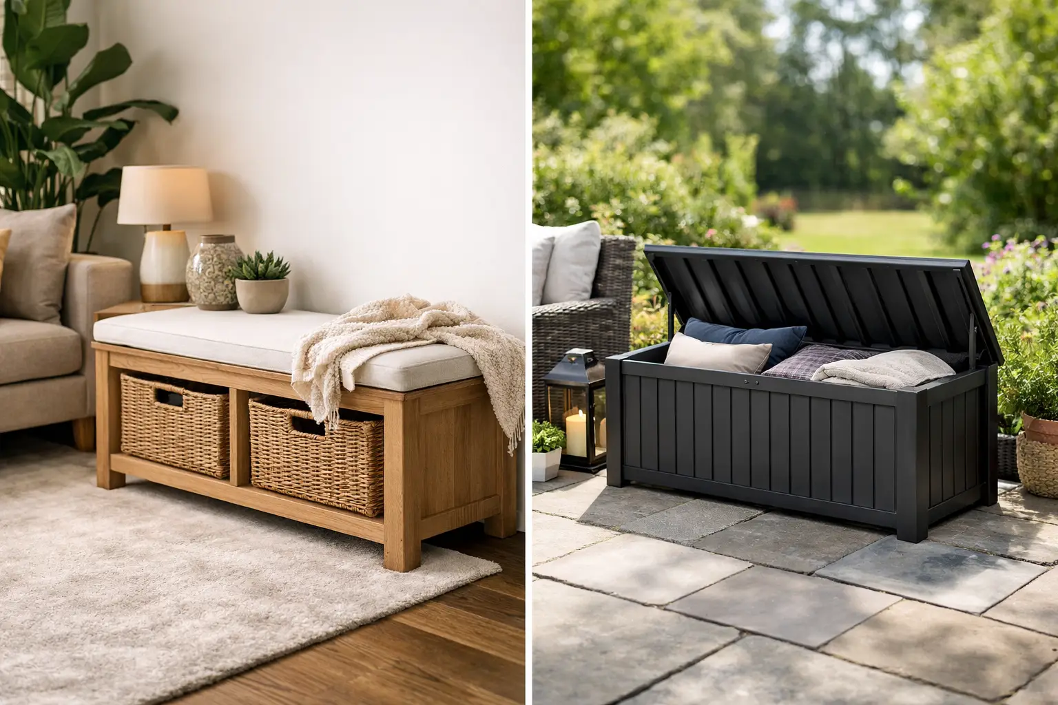 Indoor vs Outdoor Storage Benches Compared